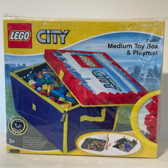 LEGO City ZipBin Medium Toy Box and Play Mat bin for Legos - Picture 6 of 10